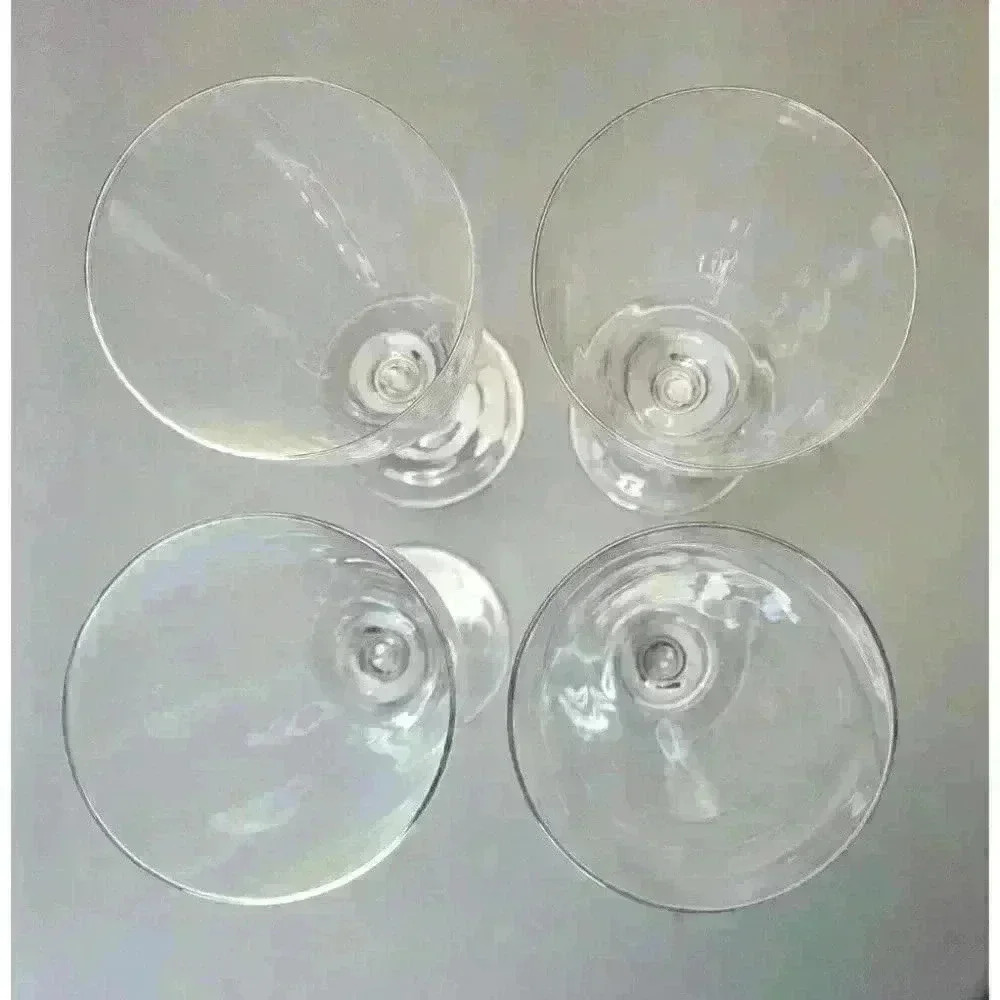 Qualia Helix Platinum Hand Blown Art Glass Iced Tea Glass Water Goblets Set of 4 - Picture 3 of 5